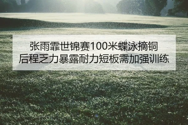 张雨霏世锦赛100米蝶泳摘铜 后程乏力暴露耐力短板需加强训练